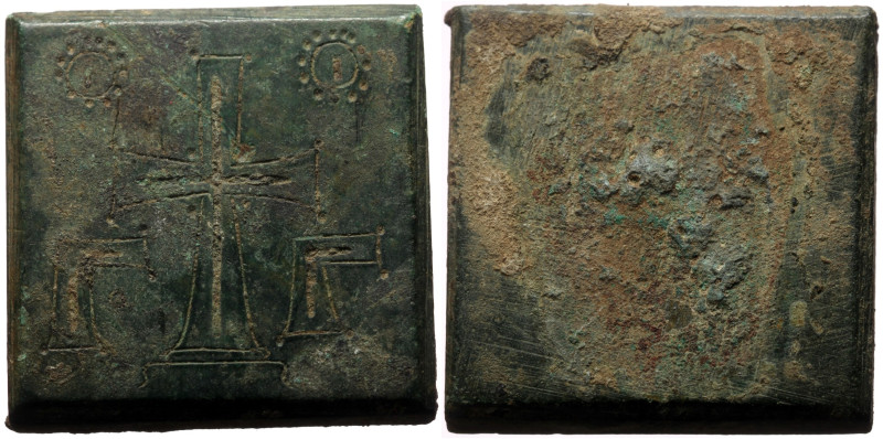 Byzantine commercial weight - 3 ounkia (Bronze, 80.25 g, 34.6 x 34.4 x 8.5 mm), ...