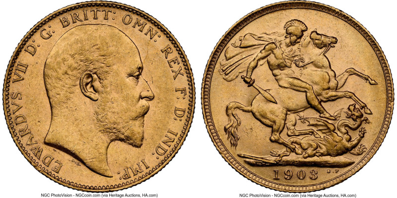 Edward VII gold Sovereign 1903-P AU58 NGC, Perth mint, KM15. HID09801242017 © 20...