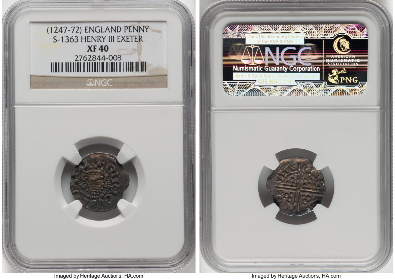 Henry III (1216-1272) Penny ND (1248-1272) XF40 NGC, Exeter mint, Class 3b, Long...