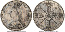 Victoria "Inverted 1" Double Florin 1888 MS62 NGC, KM763, S-3923, Bull-2700. Inverted 1 in VICTORIA variety. A scarcer occurrence to marketplace in th...