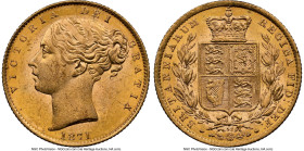 Victoria gold "Shield" Sovereign 1871 MS63 NGC, KM736.2. Die No. 32. HID09801242017 © 2024 Heritage Auctions | All Rights Reserved