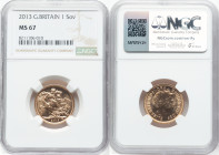 Elizabeth II gold Sovereign 2013 MS67 NGC, KM1002.1. HID09801242017 © 2024 Heritage Auctions | All Rights Reserved