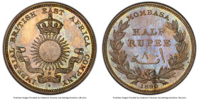 British Colony Specimen 1/2 Rupee 1890-H SP66 PCGS, Heaton mint, KM4, Sweeny-MO4. A dazzling Gem Specimen example of this British East Africa type ado...