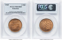 British Mandate 2 Mils 1945 MS64 Red and Brown PCGS, London mint, KM2. HID09801242017 © 2024 Heritage Auctions | All Rights Reserved