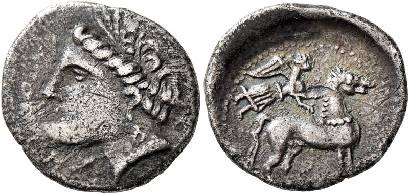 SPAIN, Celtic-Iberian Imitations. Circa 2nd century BC. Drachm (Silver, 20 mm, 4...