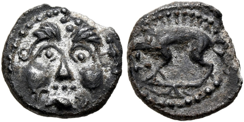 NORTHWEST GAUL. Andecavi. Circa 100-50 BC. Obol (Silver, 9 mm, 0.50 g, 9 h). Cel...