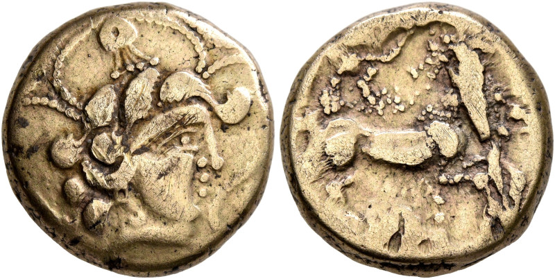NORTHWEST GAUL. Baiocassi. 2nd-1st century BC. Stater (Electrum, 18 mm, 7.53 g, ...