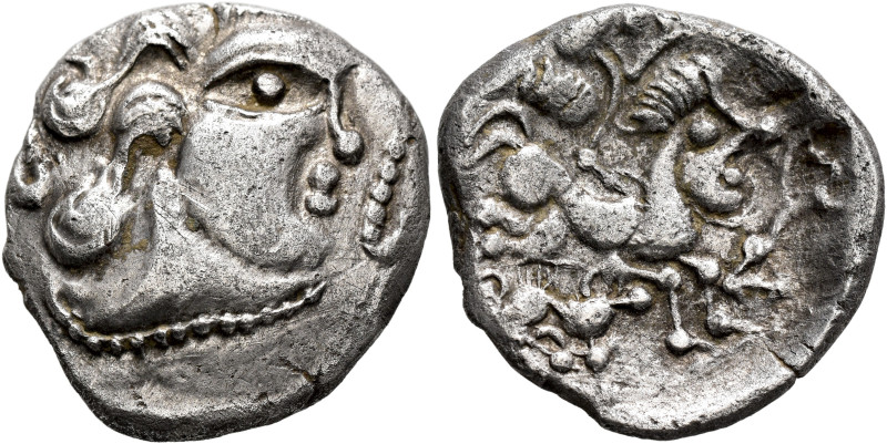 NORTHWEST GAUL. Baiocassi. Circa 50-30 BC. Hemistater (Silver, 22 mm, 3.89 g, 9 ...