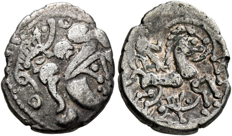NORTHWEST GAUL. Baiocassi. Circa 50-30 BC. 1/4 Stater (Silver, 15 mm, 1.46 g, 12...
