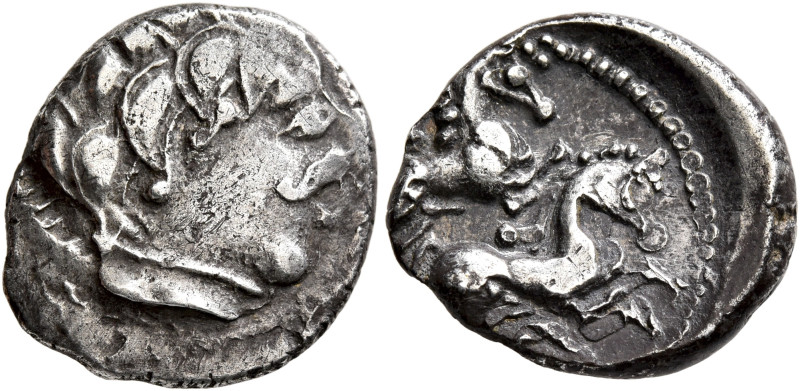 NORTHWEST GAUL. Carnutes. 1st century BC. Drachm (Silver, 17 mm, 3.35 g, 9 h). C...