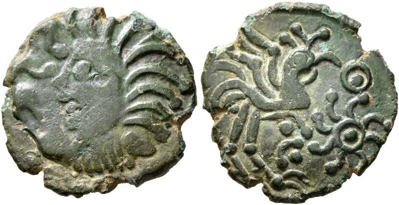 NORTHEAST GAUL. Bellovaci. Circa 60-30/25 BC. AE (Bronze, 19 mm, 3.26 g, 11 h). ...
