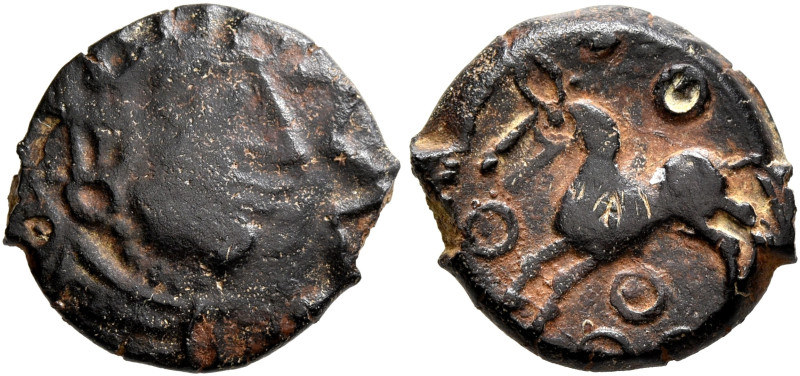 NORTHEAST GAUL. Suessiones. Circa 50-30 BC. AE (Bronze, 15 mm, 1.98 g, 12 h). Bu...