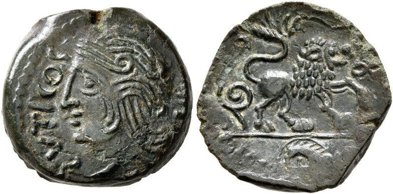 NORTHEAST GAUL. Veliocassi. Circa 50-30 BC. AE (Bronze, 16 mm, 2.81 g, 9 h). S V...