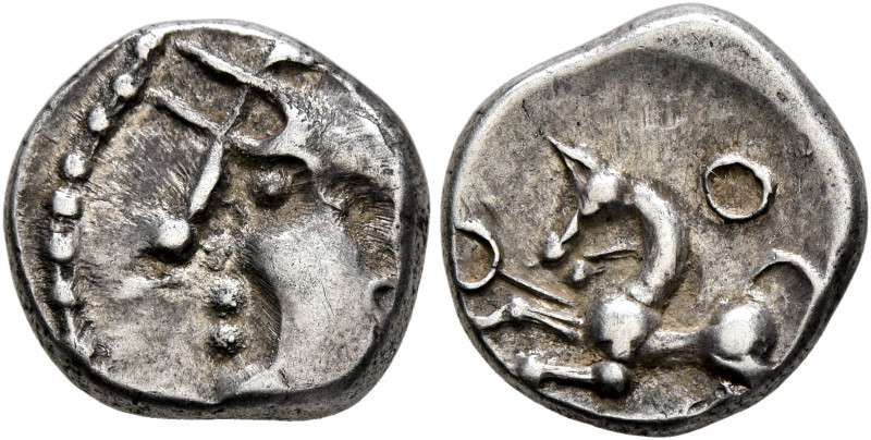 CENTRAL GAUL. Aedui. Circa 1st century BC. Quinarius (Silver, 13 mm, 1.96 g, 8 h...