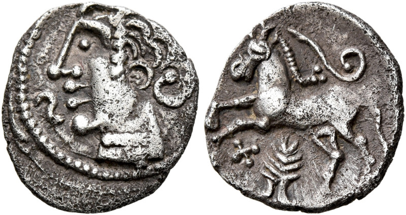 CENTRAL GAUL. Arverni. Circa 100-50 BC. Quinarius (Silver, 14 mm, 1.14 g, 5 h). ...