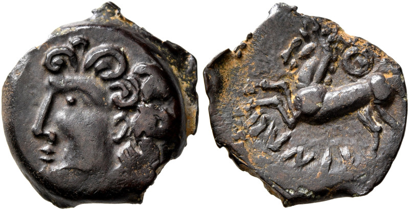 CENTRAL GAUL. Bituriges Cubi. Circa 50-30 BC. AE (Bronze, 18 mm, 2.99 g, 9 h). C...