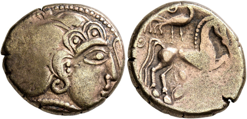 CENTRAL GAUL. Lemovices. Circa 100-50 BC. Stater (Electrum, 19 mm, 6.52 g, 11 h)...