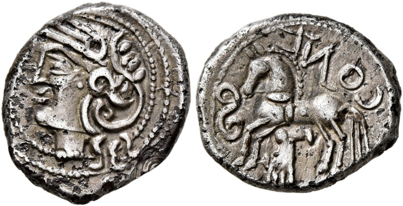 CENTRAL GAUL. Lingones. Circa 1st century BC. Quinarius (Subaeratus, 14 mm, 1.88...