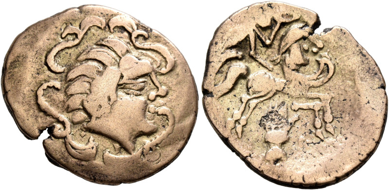 CENTRAL GAUL. Pictones. Circa 100-50 BC. Stater (Electrum, 23 mm, 6.43 g, 3 h), ...