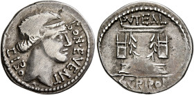 LOWER DANUBE. Geto-Dacians. 1st century BC. 'Denarius' (Silver, 19 mm, 3.81 g, 6 h), imitating a Roman Republican denarius of L. Scribonius Libo (62 B...