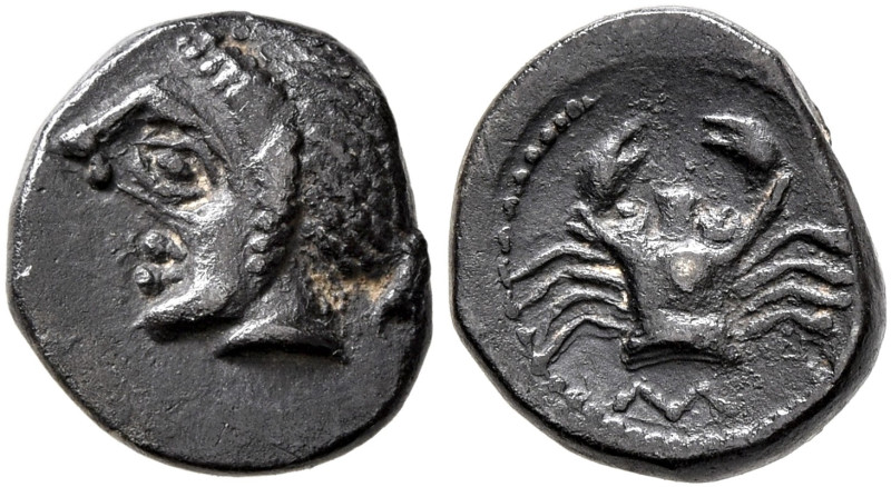 GAUL. Massalia. Circa 460-450 BC. Obol (Silver, 9 mm, 0.71 g, 6 h). Archaic head...