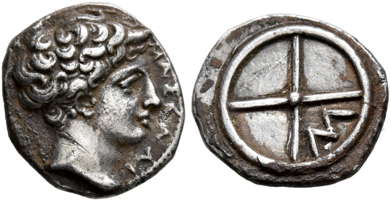 GAUL. Massalia. Circa 410-380 BC. Obol (Silver, 10 mm, 0.78 g, 7 h). MAΣΣA[ΛI] H...