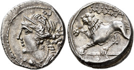 GAUL. Massalia. Circa 125-90 BC. Drachm (Silver, 16 mm, 2.87 g, 7 h), light standard. Diademed and draped bust of Artemis left, with bow and quiver ov...