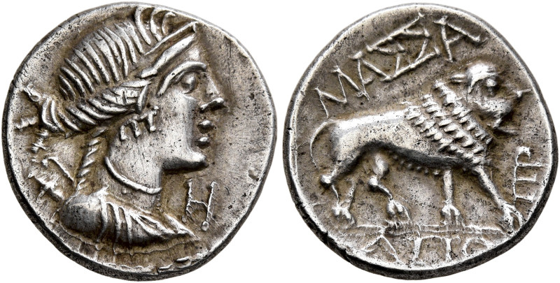 GAUL. Massalia. Circa 90-49 BC. Drachm (Silver, 17 mm, 2.73 g, 6 h), light stand...