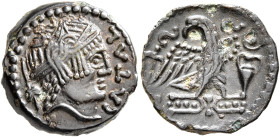 NORTHWEST GAUL. Carnutes. Circa 50-30 BC. AE (Bronze, 16 mm, 2.60 g, 3 h), 'à la légende CATAL' type. KATAL Diademed and draped bust to right. Rev. Ea...