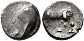 CENTRAL EUROPE. Noricum (East). Circa 2nd-1st centuries BC. Obol (Silver, 9 mm, 0.58 g), 'Augentyp-Stamm' type. Raised convex surface with 'nose'. Rev...