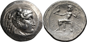LOWER DANUBE. Uncertain tribe. 3rd century BC. Tetradrachm (Silver, 28 mm, 16.25 g, 12 h), imitating Alexander III and Philip III of Macedon. Celticiz...