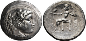 LOWER DANUBE. Uncertain tribe. 3rd century BC. Tetradrachm (Silver, 28 mm, 16.19 g, 12 h), imitating Alexander III and Philip III of Macedon. Celticiz...