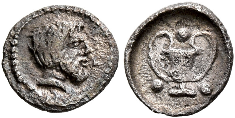 SICILY. Naxos. Circa 430/20-415 BC. Tetras or Trionkion (Silver, 7 mm, 0.16 g, 9...