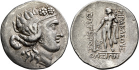 ISLANDS OFF THRACE, Thasos. Circa 148-90/80 BC. Tetradrachm (Silver, 33 mm, 16.61 g, 12 h). Head of Dionysos to right, wearing ivy wreath and taenia. ...