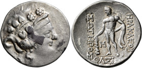 ISLANDS OFF THRACE, Thasos. Circa 148-90/80 BC. Tetradrachm (Silver, 32 mm, 16.68 g, 12 h). Head of Dionysos to right, wearing ivy wreath and taenia. ...