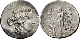 ISLANDS OFF THRACE, Thasos. Circa 148-90/80 BC. Tetradrachm (Silver, 33 mm, 16.49 g, 12 h). Head of Dionysos to right, wearing ivy wreath and taenia. ...