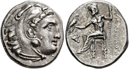 KINGS OF MACEDON. Alexander III ‘the Great’, 336-323 BC. Drachm (Silver, 17 mm, 4.21 g, 6 h), Lampsakos, struck under Antigonos I Monophthalmos, circa...