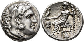 KINGS OF MACEDON. Alexander III ‘the Great’, 336-323 BC. Drachm (Silver, 17 mm, 4.29 g, 3 h), Abydos, struck under Antigonos I Monophthalmos, circa 31...