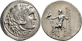 KINGS OF MACEDON. Alexander III ‘the Great’, 336-323 BC. Tetradrachm (Silver, 32 mm, 16.88 g, 12 h), Nisyros, circa 201. Head of Herakles to right, we...