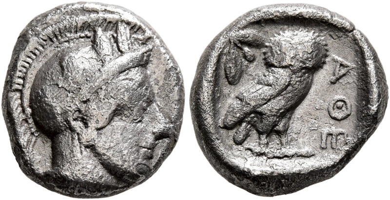 ATTICA. Athens. Circa 430s-420s BC. Drachm (Silver, 15 mm, 4.13 g, 11 h). Head o...