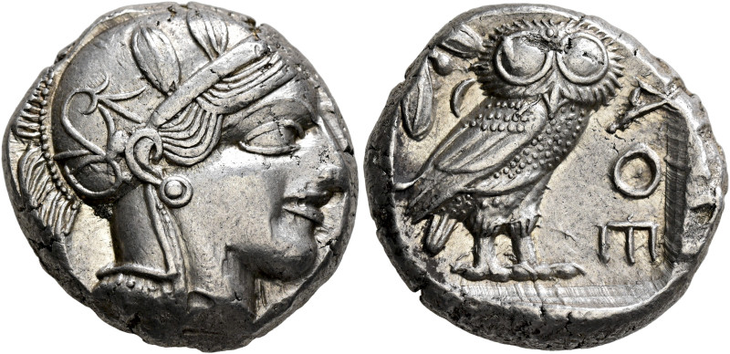 ATTICA. Athens. Circa 430s-420s BC. Tetradrachm (Silver, 24 mm, 17.19 g, 3 h). H...