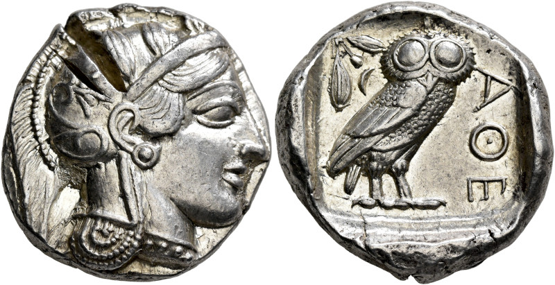 ATTICA. Athens. Circa 430s-420s BC. Tetradrachm (Silver, 25 mm, 17.25 g, 7 h). H...