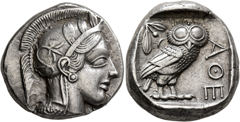 ATTICA. Athens. Circa 430s-420s BC. Tetradrachm (Silver, 24 mm, 17.18 g, 3 h). H...