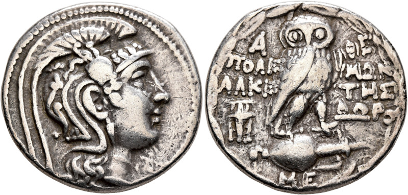 ATTICA. Athens. Circa 165-42 BC. Tetradrachm (Silver, 29 mm, 16.42 g, 12 h), Pol...