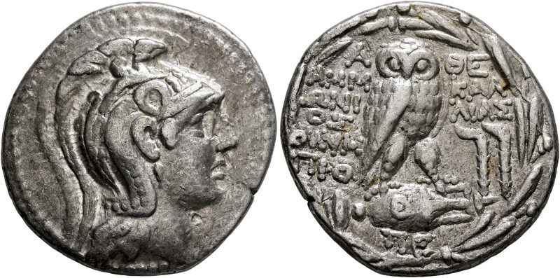 ATTICA. Athens. Circa 165-42 BC. Tetradrachm (Silver, 29 mm, 16.71 g, 12 h), Amm...