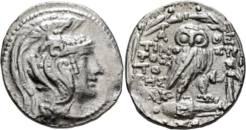 ATTICA. Athens. Circa 165-42 BC. Tetradrachm (Silver, 31 mm, 16.74 g, 12 h), Tim...