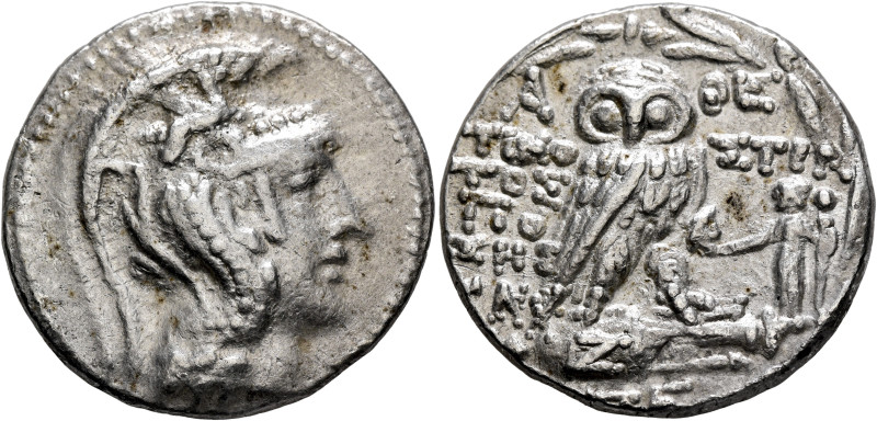 ATTICA. Athens. Circa 165-42 BC. Tetradrachm (Silver, 29 mm, 16.60 g, 12 h), Tim...