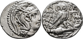 ATTICA. Athens. Circa 165-42 BC. Tetradrachm (Silver, 29 mm, 16.50 g, 12 h), Amphikrates, Epistratos, and Eydi..., magistrates, 101-100. Head of Athen...