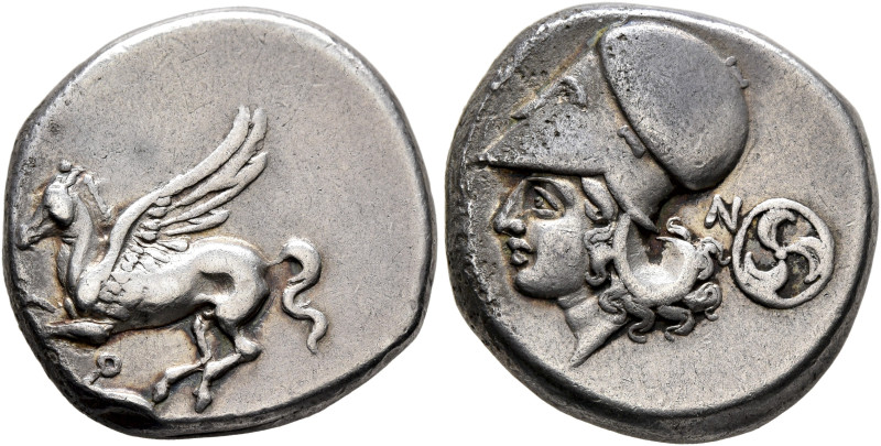 CORINTHIA. Corinth. Circa 375-300 BC. Stater (Silver, 21 mm, 8.46 g, 5 h). Ϙ Peg...