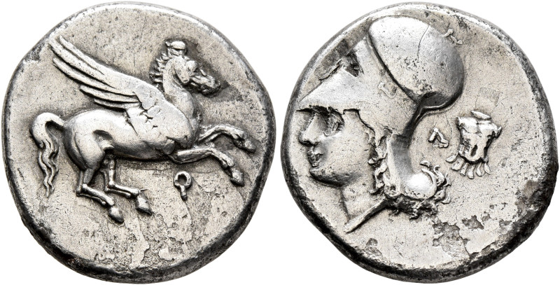 CORINTHIA. Corinth. Circa 375-300 BC. Stater (Silver, 21 mm, 8.32 g, 12 h). Ϙ Pe...